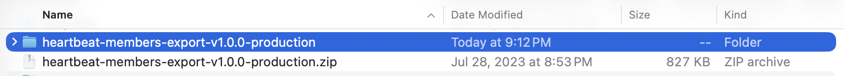 unzip Heartbeat Member Export chrome extension